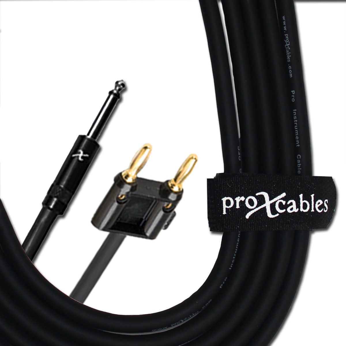 ProX XC-QB25 - 25ft 12AWG 1/4" TS Male to Banana Speaker Cable