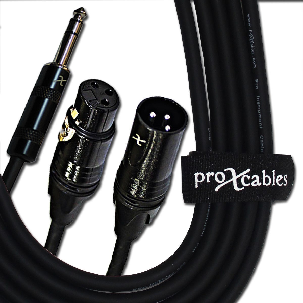 ProX XC-SYXFXM05 - 5ft Balanced 1/4" TRS Male Stereo to Dual 3-Pin XLR Male/XLR Female Audio Y Cable