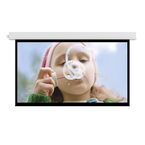 Da-Lite 84256EBLS - Advantage Electrol, Square, 84" x 84", Matte White, Black Drop, Slot, 220V (50Hz), Low Voltage Control (LVC), Case Only