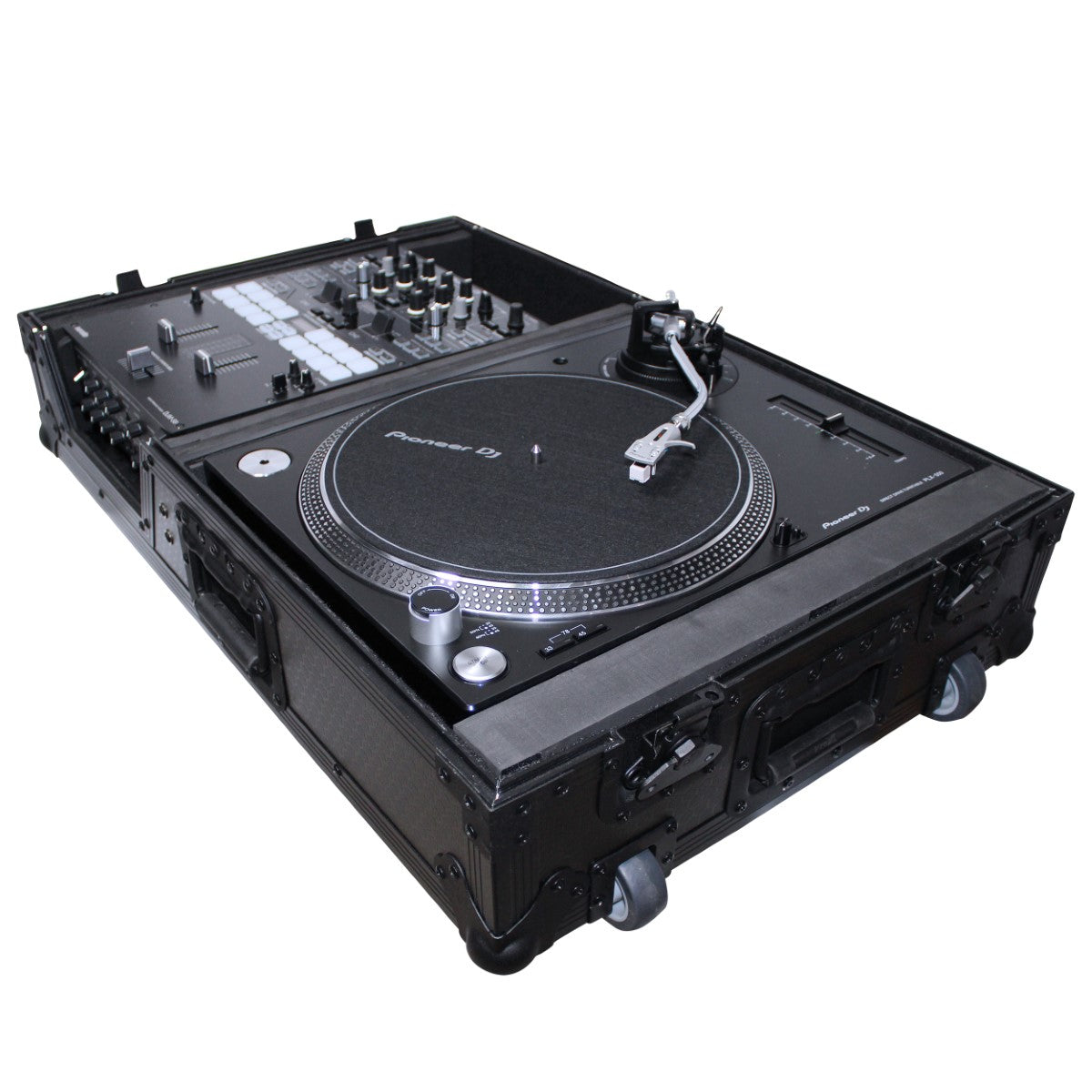 ProX XS-TMC1012WBL - Flight Case for Single Battle Mode Turntable and 10"/12" Mixer in Black/Black Finish