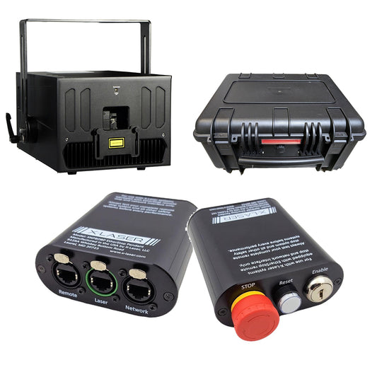 X-Laser Skywriter HPX M-10 10W RGB Laser System with Mercury, Pelican Style Case and etherStop Pendant Package