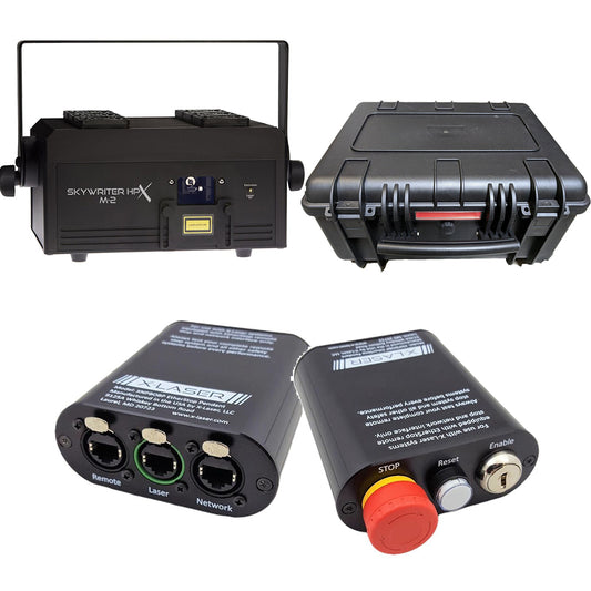 X-Laser Skywriter HPX M-2 2W RGB Laser System with Mercury, Pelican Style Case and etherStop Pendant Package