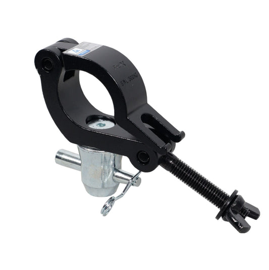 ProX T-C15-BLK - Aluminum Side Entry Clamp with Reversed Elbow and Half Coupler for 2" Truss in Black Finish