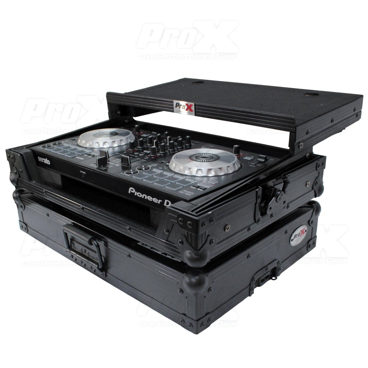 ProX X-DDJSB3 LTBL - Flight Case for Pioneer DDJ-SB3/DDJ-400 with Laptop Shelf in Black/Black Finish