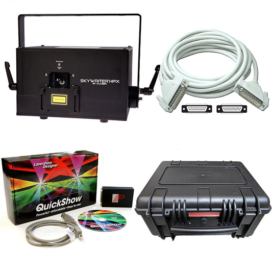 X-Laser Skywriter HPX 2W RGB Laser System with Quickshow FB3, 25ft ILDA Cable and Roadcase