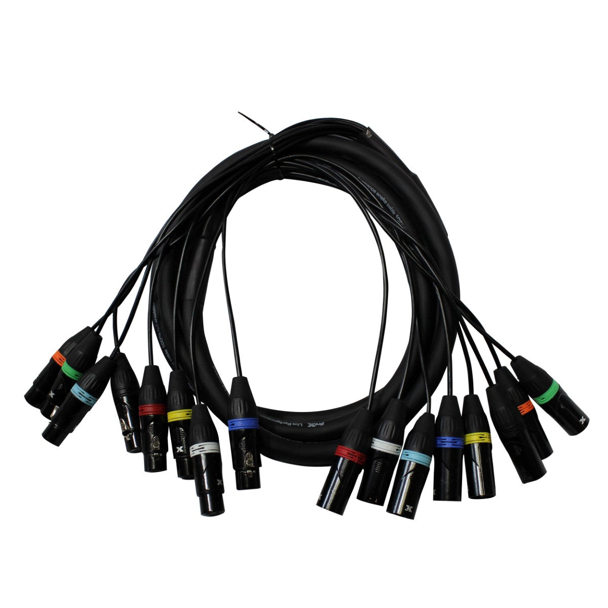 ProX XC-8XLR10 - 8ft 8-Channel 3-Pin XLR Female to 3-Pin XLR Male Balanced Snake Cable