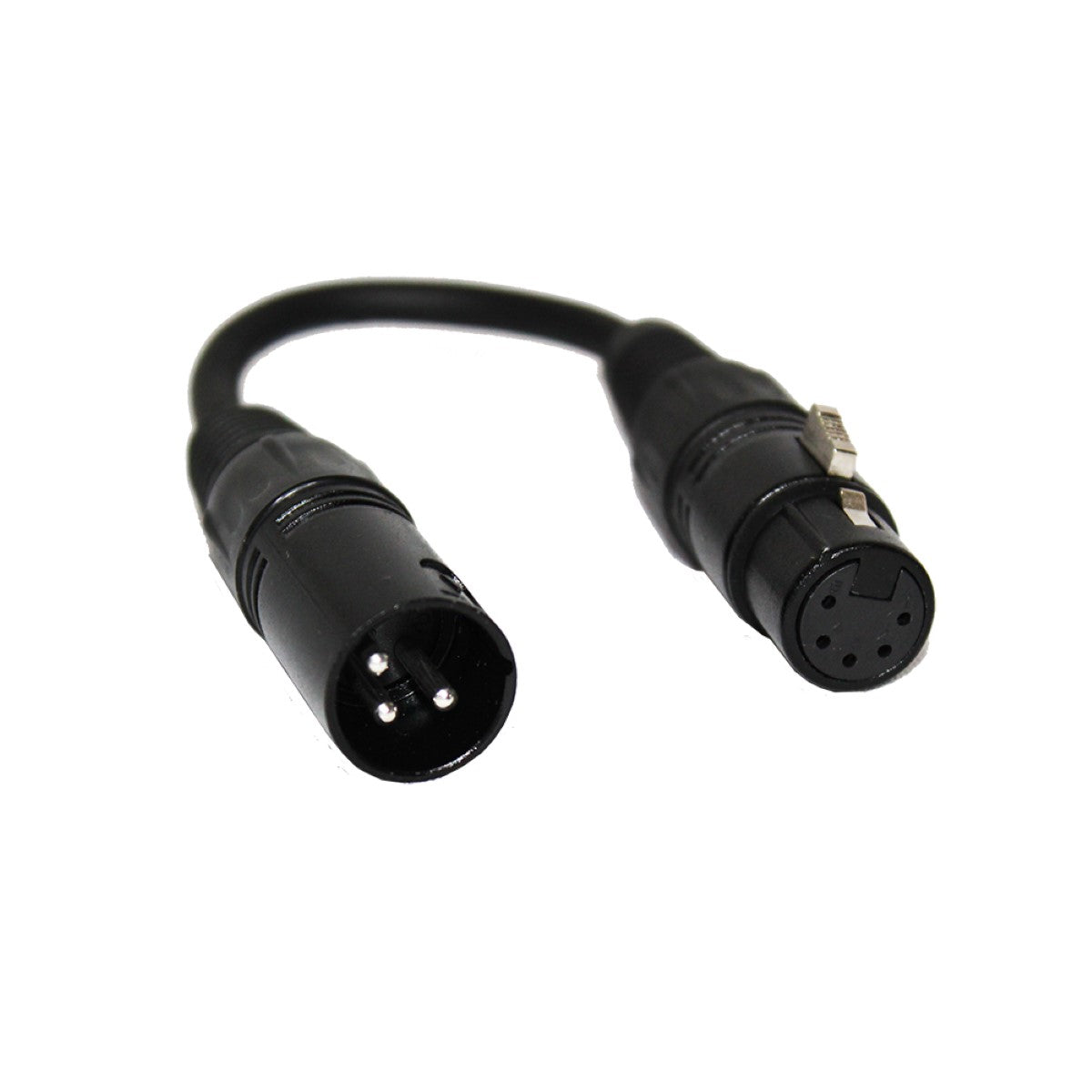 ProX XC-DMX3M5F - 6-inch 3-Pin Male to 5-Pin Female DMX Cable Adapter