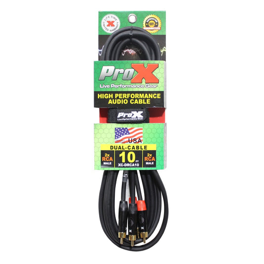 ProX XC-DRCA10 - 10ft Dual RCA Male to Dual RCA Male Audio Cable