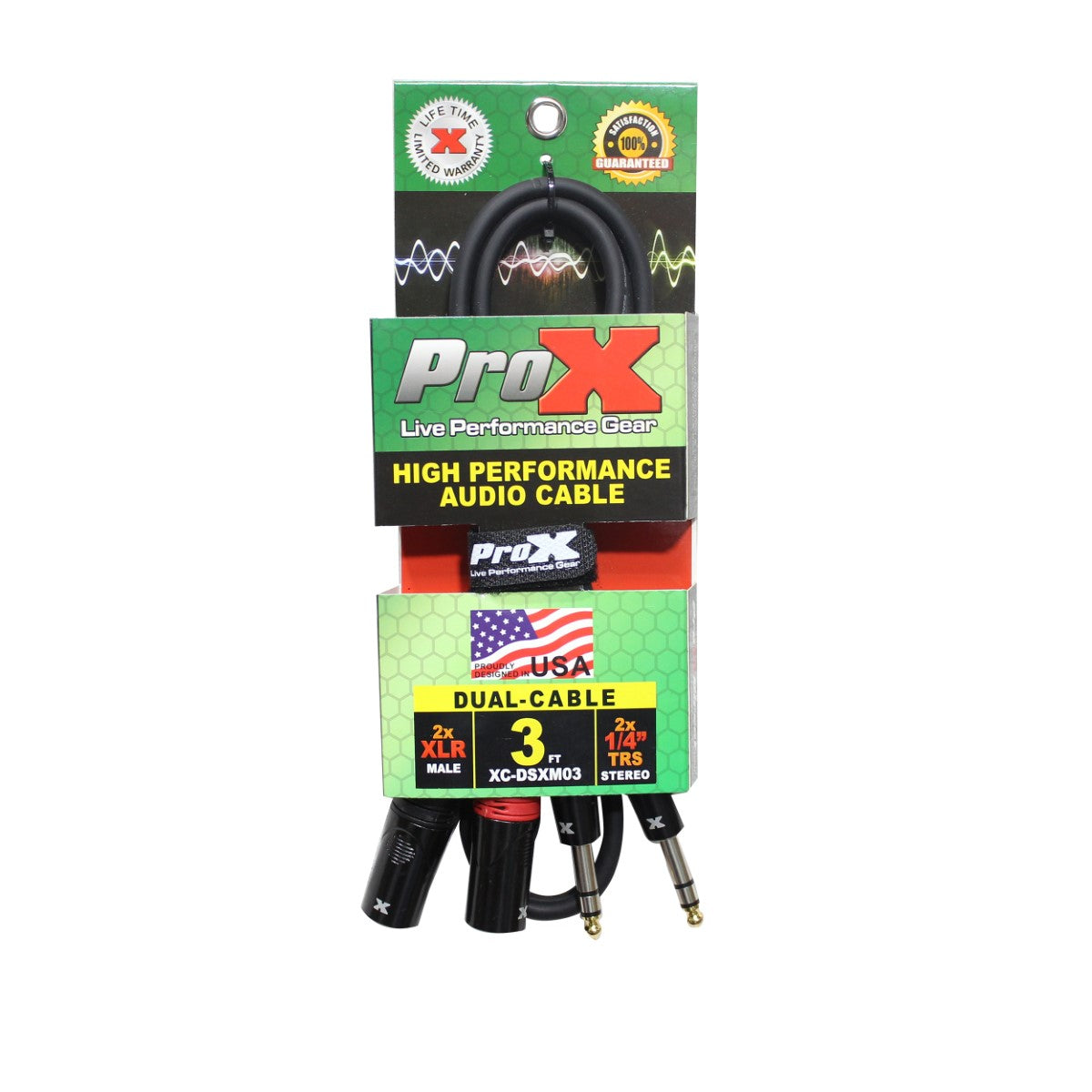 ProX XC-DSXM03 - 3ft Balanced Dual 1/4" TRS Male to Dual 3-Pin XLR Male Audio Cable