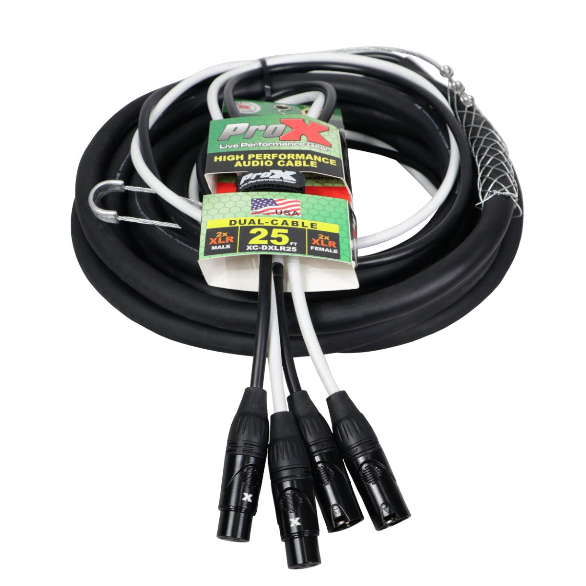 ProX XC-DXLR25 - 25ft Balanced Dual 3-Pin XLR Male to Dual 3-Pin XLR Female Audio Cable