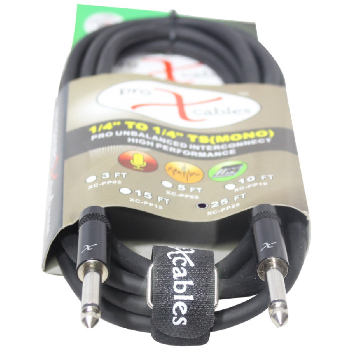 ProX XC-PP25 - 25ft Unbalanced 1/4" TS Male to 1/4" TS Male Audio Cable