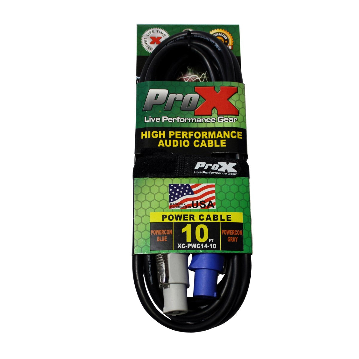 ProX XC-PWC14-10 - 10ft 14AWG PowerCON Blue to PowerCON Grey Link Cable