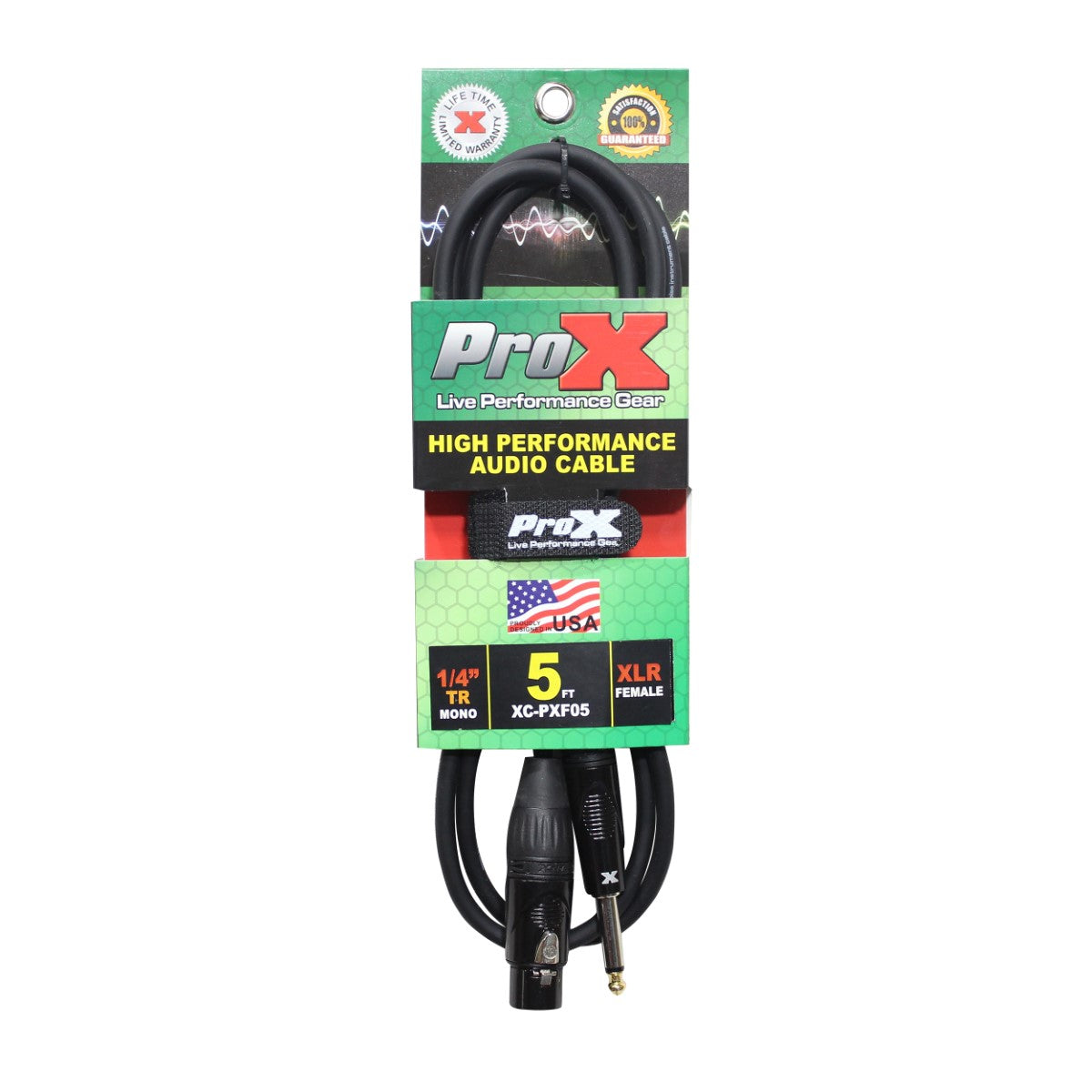 ProX XC-PXF05 - 5ft Unbalanced 1/4" TS Male to 3-Pin XLR Female Audio Cable