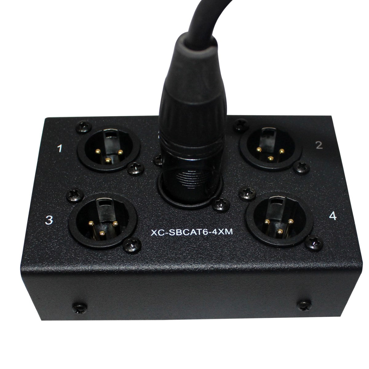 ProX XC-SBCAT6-4XM - 4-Channel XLR Male CAT6 Audio/DMX Portable Snake Box