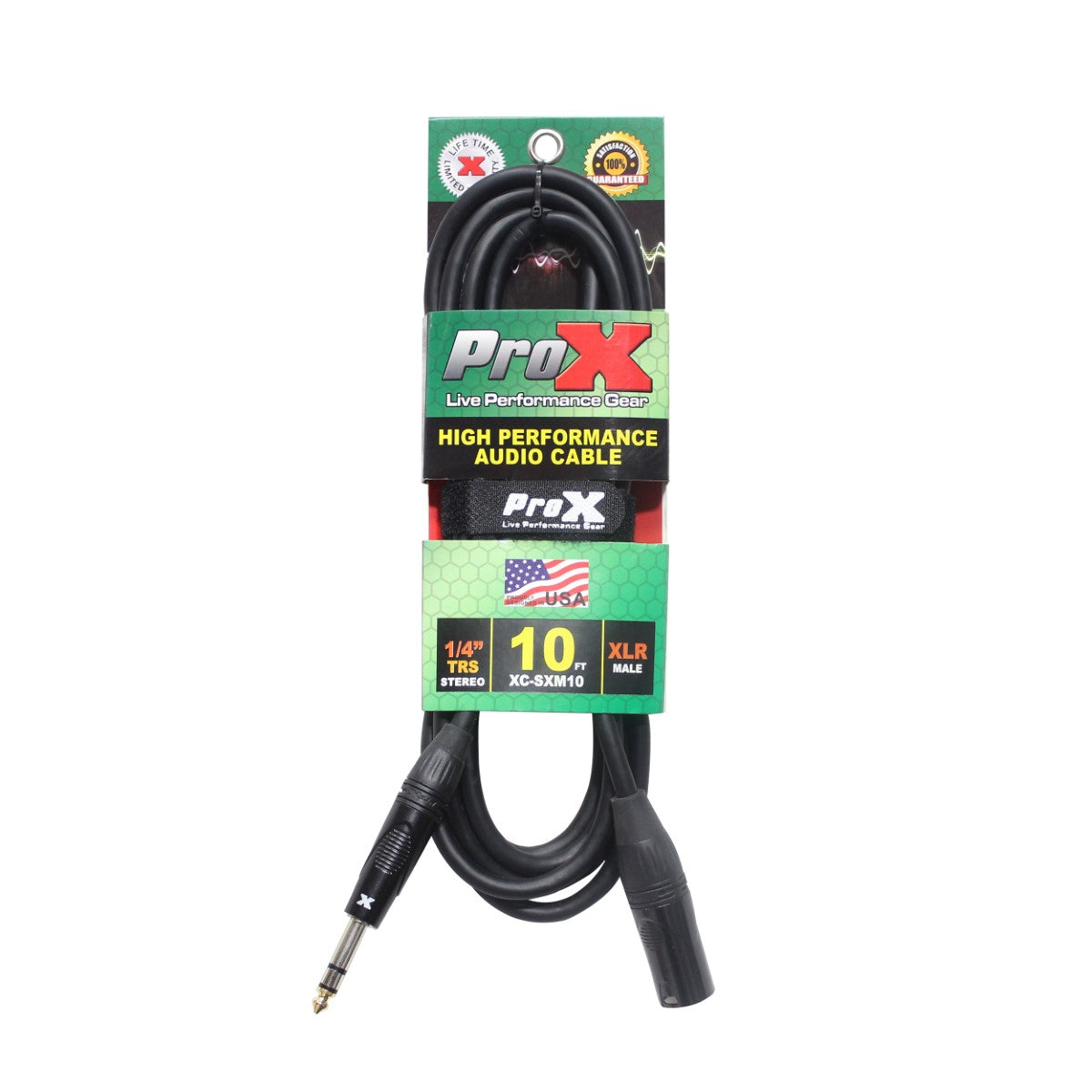 ProX XC-SXM10 - 10ft Balanced 3-Pin XLR Male to 1/4" TRS Male Audio Cable