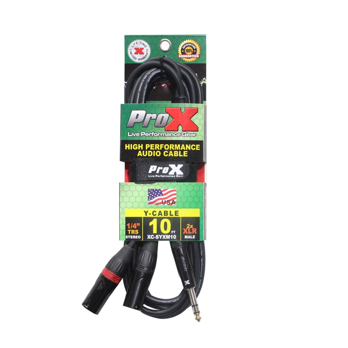 ProX XC-SYXM10 - 10ft 1/4" TRS Male Stereo to Dual 3-Pin XLR Male Audio Y Cable