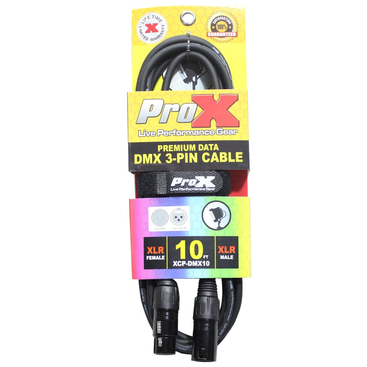 ProX XCP-DMX10 - 10ft 3-Pin Male to 3-Pin Female DMX Cable