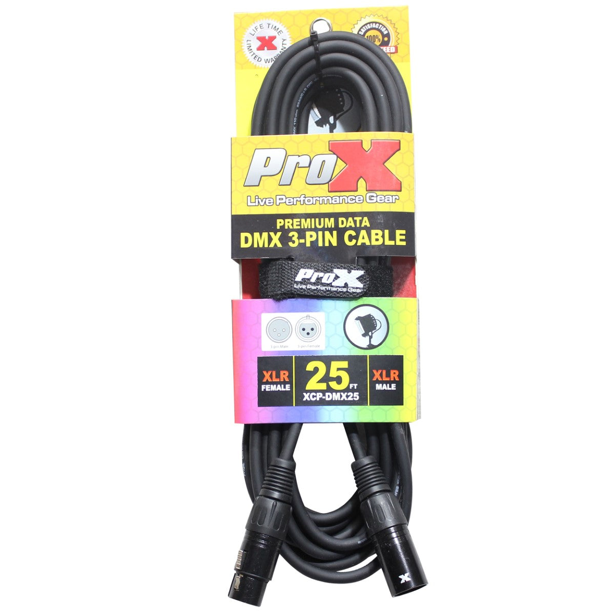 ProX XCP-DMX25 - 25ft 3-Pin Male to 3-Pin Female DMX Cable