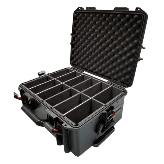 ProX XM-MAXI12 - VaultX Watertight Case for 12 ApeLabs Maxi Fixtures with Extendable Handle and Wheels