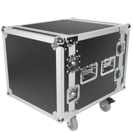 ProX XS-10R18W - 10U Space 18" Depth Amp Rack Mount ATA Flight Case with Casters