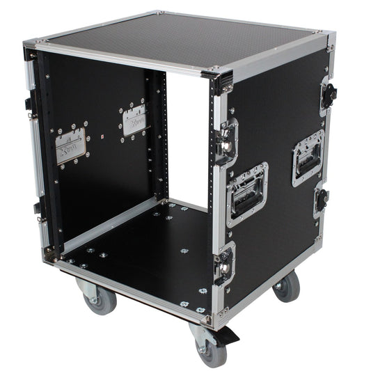 ProX XS-12R18W - 12U Space 18" Depth Amp Rack Mount ATA Flight Case with Casters