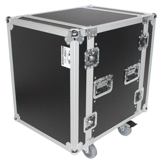 ProX XS-14R18W - 14U Space 18" Depth Amp Rack Mount ATA Flight Case with Casters