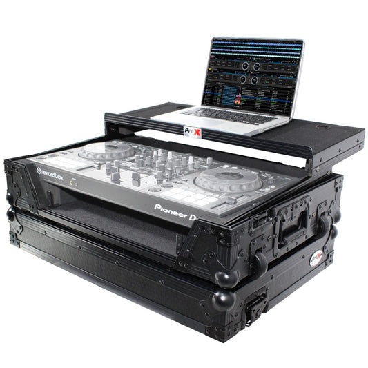 ProX XS-DDJ800 WLTBL - Flight Case For Pioneer DDJ-800 with Laptop Shelf in Black/Black Finish