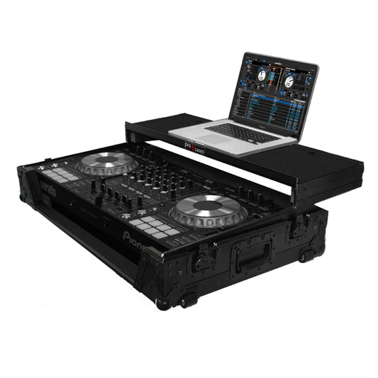 ProX XS-DDJRZWLTBL - Flight Case for Pioneer DDJ-RZ with Laptop Shelf in Black/Black Finish