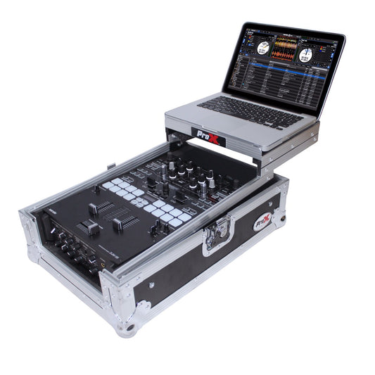 ProX XS-DJMS9LT - Flight Case for Pioneer DJM-S9/DJM-S7 with Laptop Shelf in Black/Silver Finish