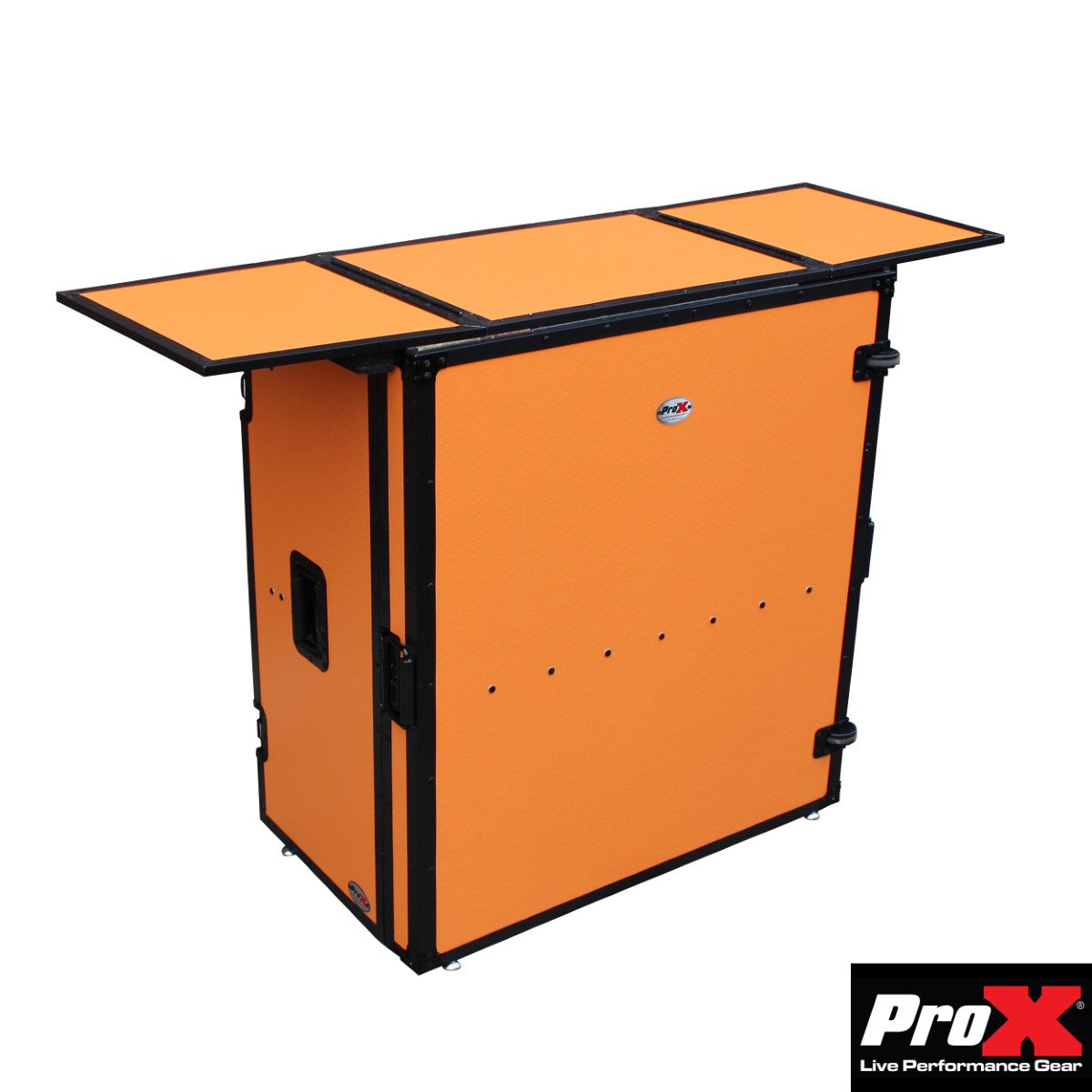 ProX XS-DJSTNOB - DJ Folding Workstation Table in Orange/Black Finish