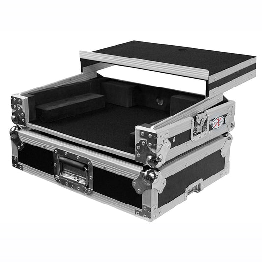 ProX XS-DNMC3000LT - Flight Case for Denon MC3000/MC2000 with Laptop Shelf in Black/Silver Finish