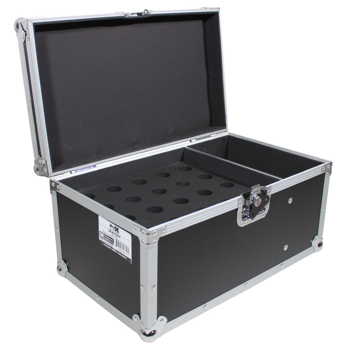 ProX XS-MIC20S - Flight Case for 20x Handheld Microphone with Side Storage