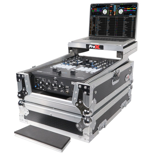 ProX XS-RANE72LT - Flight Case for Rane 72/70 with Laptop Shelf in Black/Silver Finish