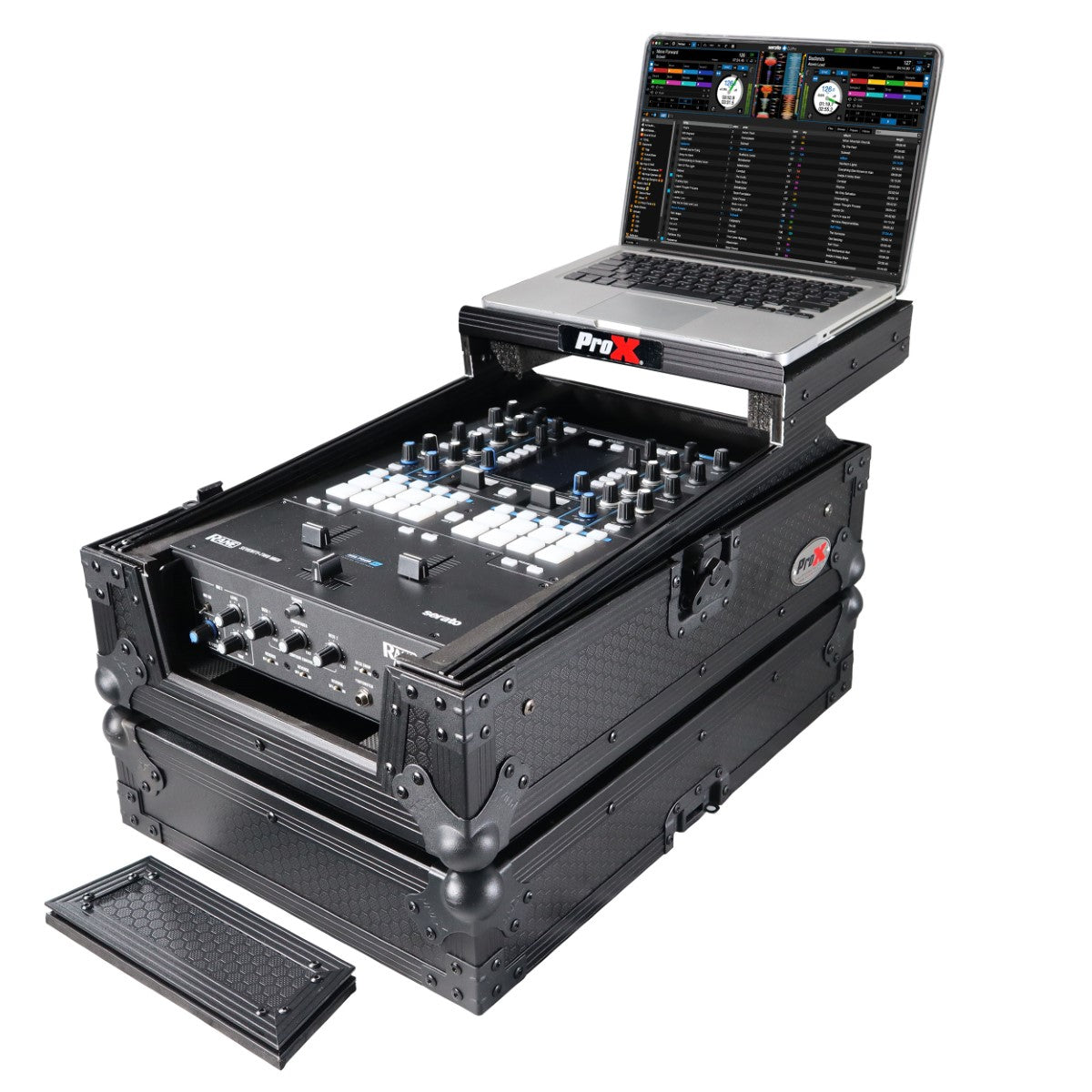 ProX XS-RANE72LTBL - Flight Case for Rane 72/70 with Laptop Shelf in Black/Black Finish