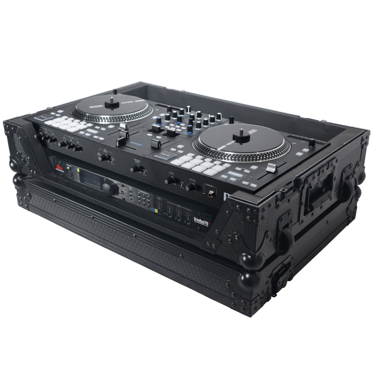 ProX XS-RANEONE WBL - Flight Case for Rane One DJ with 1U Rack and Wheels in Black/Black Finish