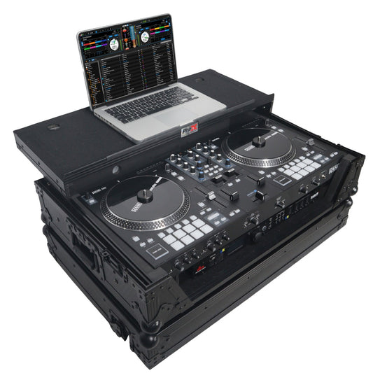 ProX XS-RANEONE WLTBL - Flight Case for Rane One DJ with Laptop Shelf and Wheels in Black/Black Finish