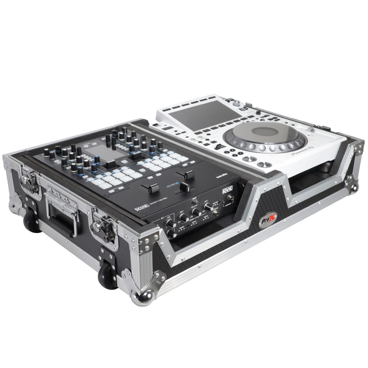 ProX XS-SCDM12W - Flight Case for 12" Mixer with Low Profile Wheels and Retractable Handle