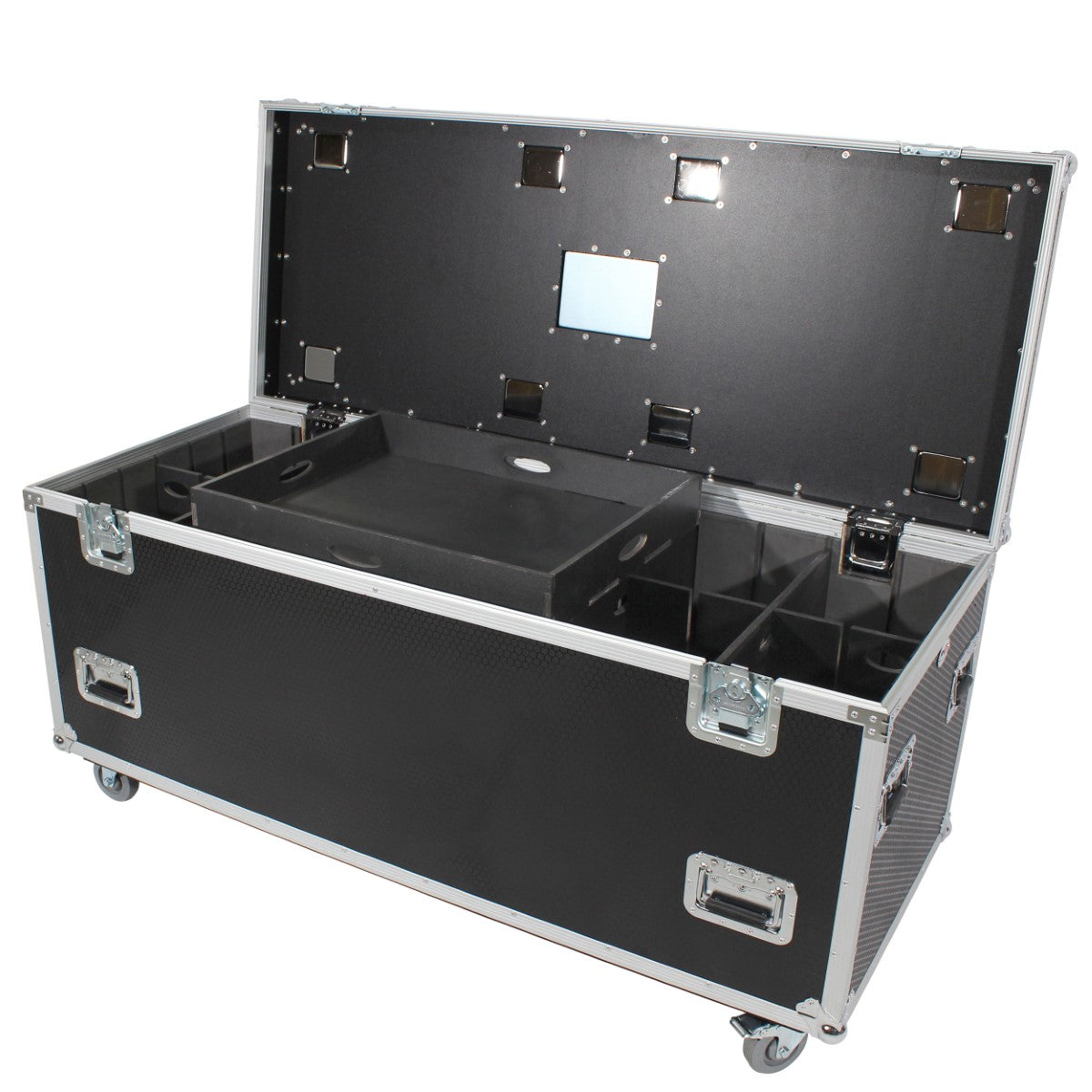 ProX XS-UTL246030W - TruckPaX 24" x 60" x 30" Utility Flight Case with Divider, Tray Kit and Wheels