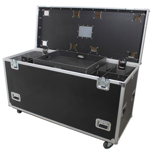 ProX XS-UTL246036W - TruckPaX 24" x 60" x 36" Utility Flight Case with Divider, Tray Kit and Wheels