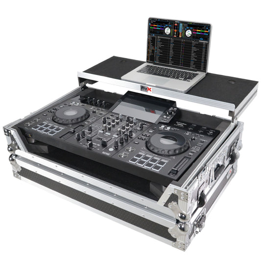 ProX XS-XDJRX3 WLT - Flight Case for Pioneer XDJ-RX with Laptop Shelf and Wheels in Black/Silver Finish