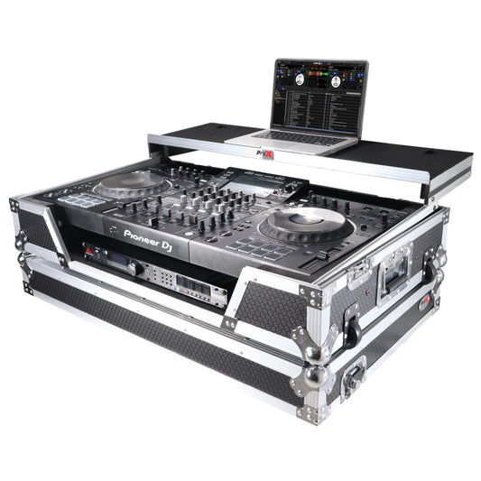 ProX XS-XDJXZ WLT - Flight Case for Pioneer XDJ-XZ with Laptop Shelf and Wheels in Black/Silver Finish