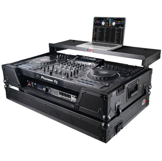 ProX XS-XDJXZ WLTBL - Flight Case for Pioneer XDJ-XZ with Laptop Shelf and Wheels in Black/Black Finish