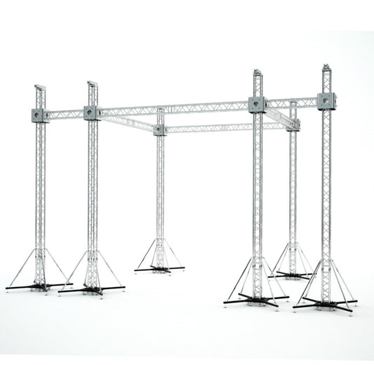 ProX XTP-GS202023-SPW - 20'W x 20'L x 23'H Truss Roofing System with 6 Chain Hoists and 7FT Speaker Wings