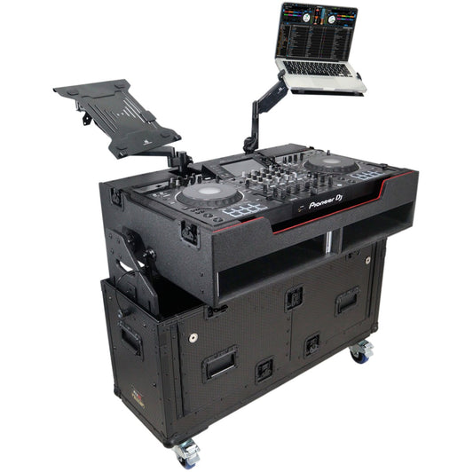 ProX XZF-UCXX - Flip-Ready Easy Retracting Lift Case for Pioneer XDJ-XZ/DDJ-SZ2/SX3/1000SRT with 2 Laptop Arms